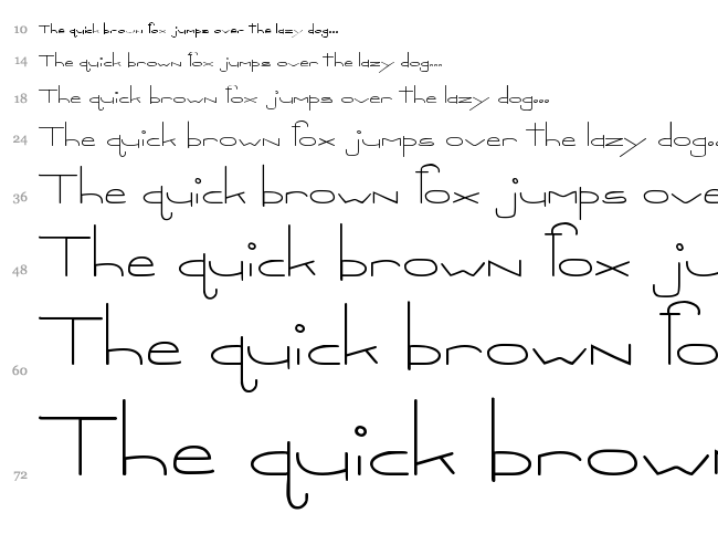 MTF Oopsie font waterfall